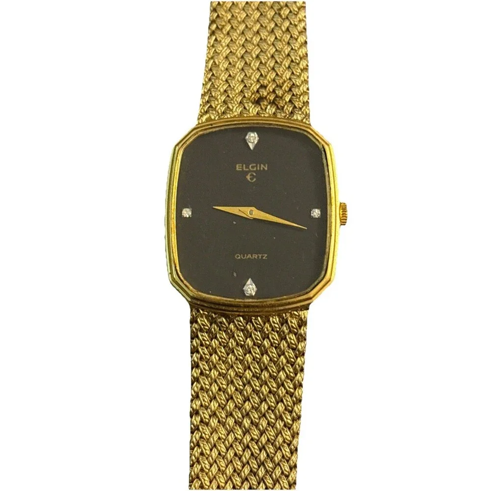 Vintage Elgin EK103 Gold Tone Petite Ladies Watch Mint Condition Needs Battery
